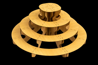 Display Stand 4 Tier MDF Modular Straight & Curved Sets Flat Pack