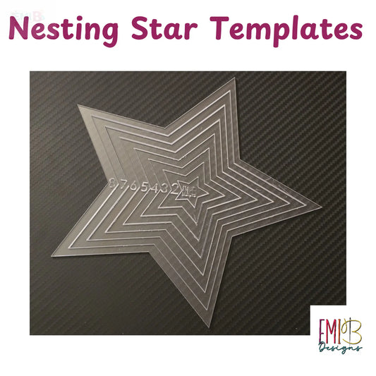 Nesting Star Acrylic Template. square Emi B Designs