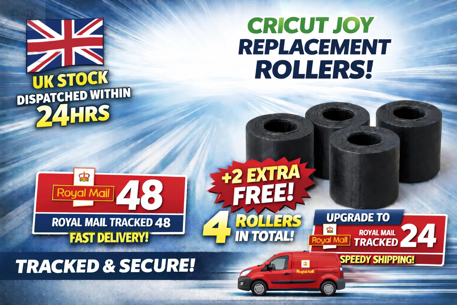 Pack of 2 cricut joy replacement spare rubber rollers yg3 Emi B Designs