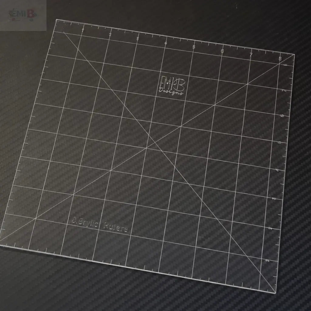 8.5 inch square Acrylic Sewing Ruler Emi B Designs