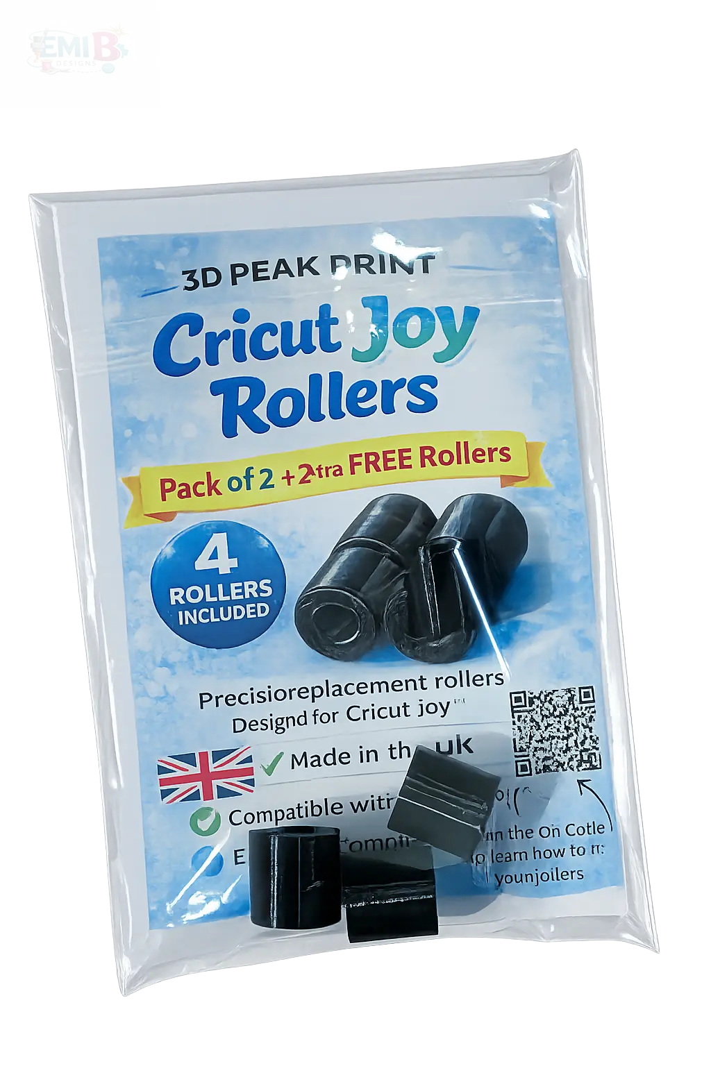 Pack of 2 cricut joy replacement spare rubber rollers yg3 Emi B Designs