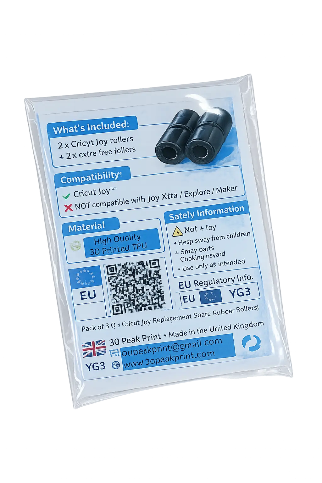 Pack of 2 cricut joy replacement spare rubber rollers yg3 Emi B Designs