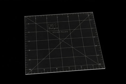 6.5 inch Square Acrylic Sewing Ruler Emi B Designs