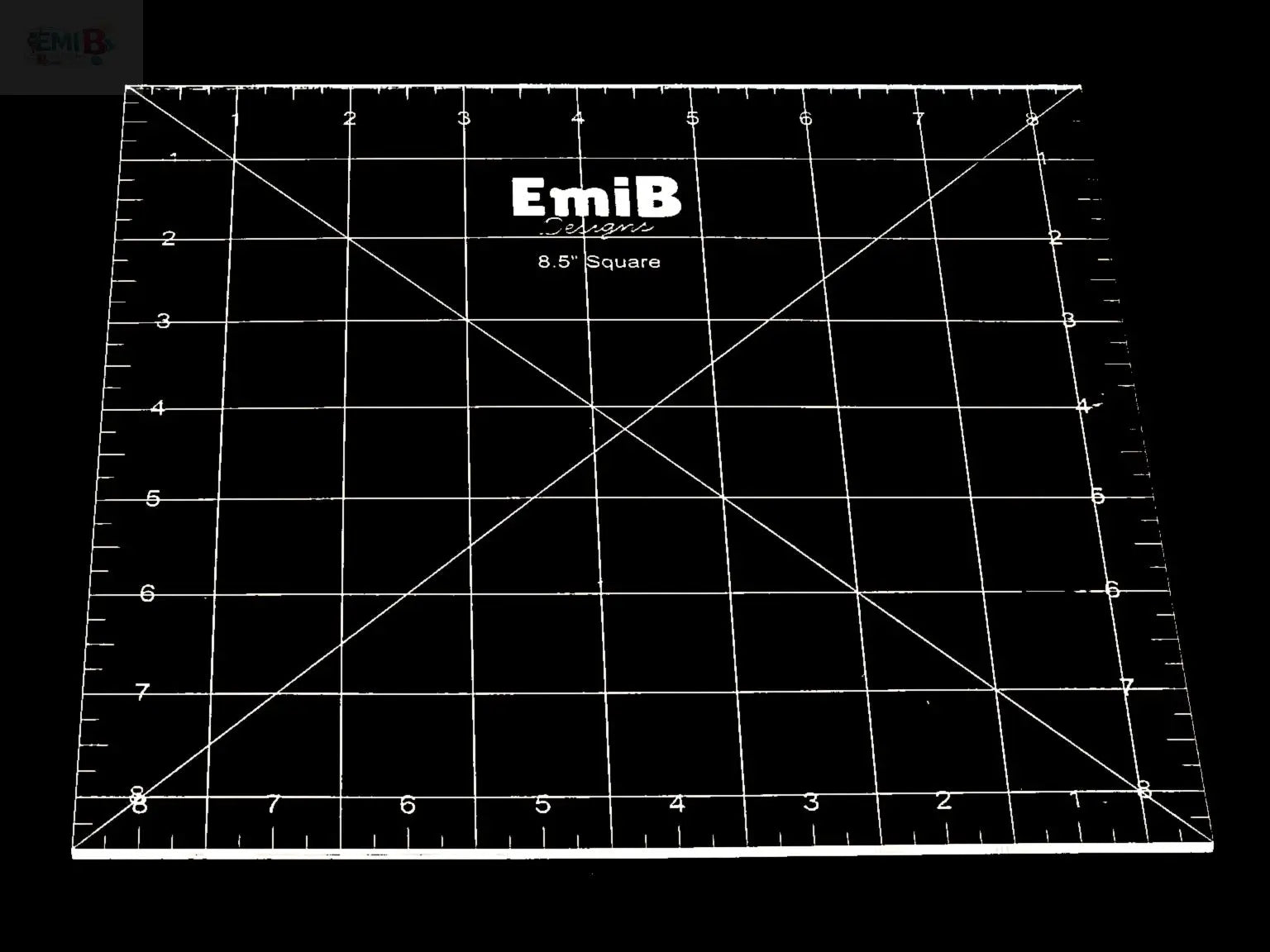 8.5 inch Square Acrylic Sewing Ruler Emi B Designs