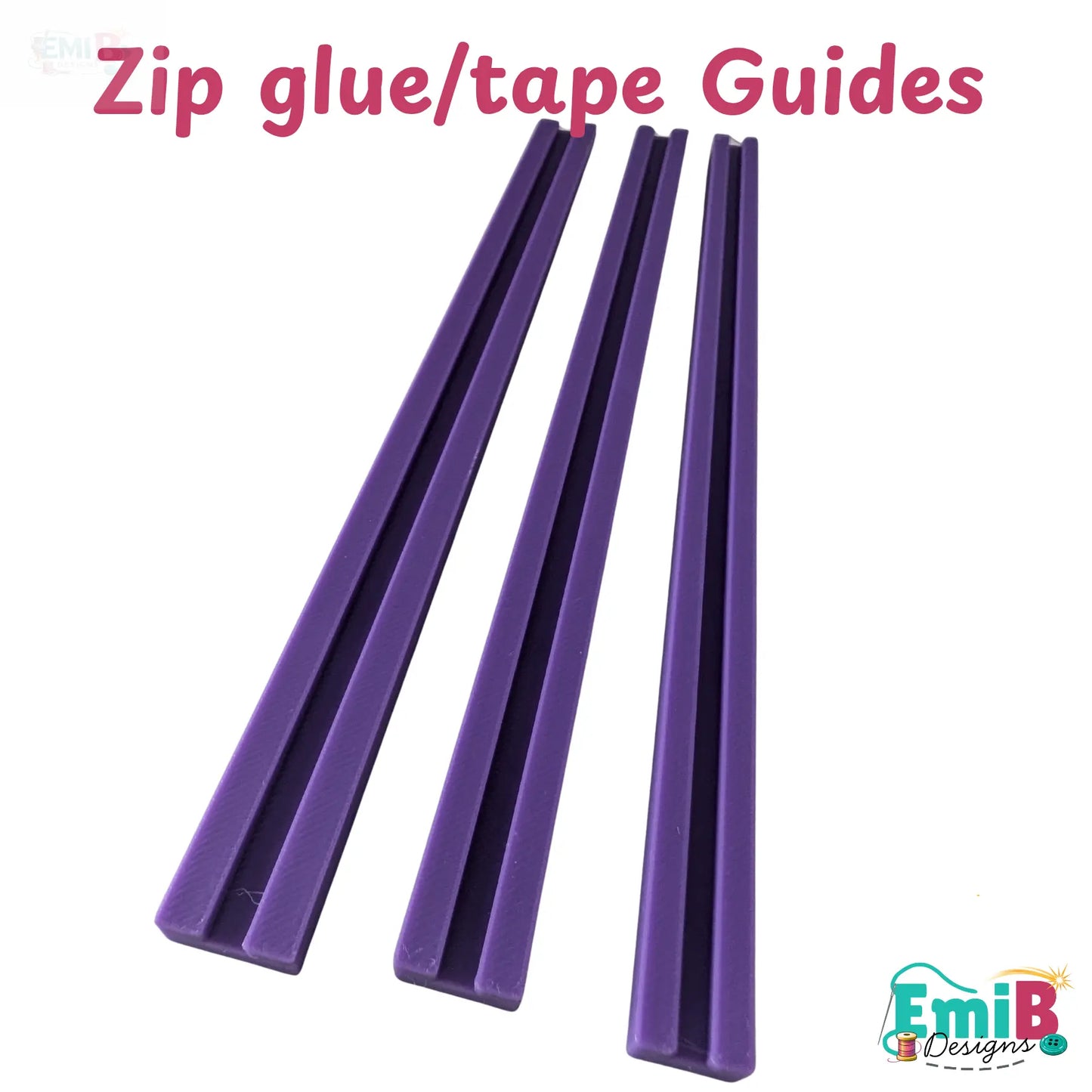 Set of 6 Zipper Glue/tape guide Emi B Designs