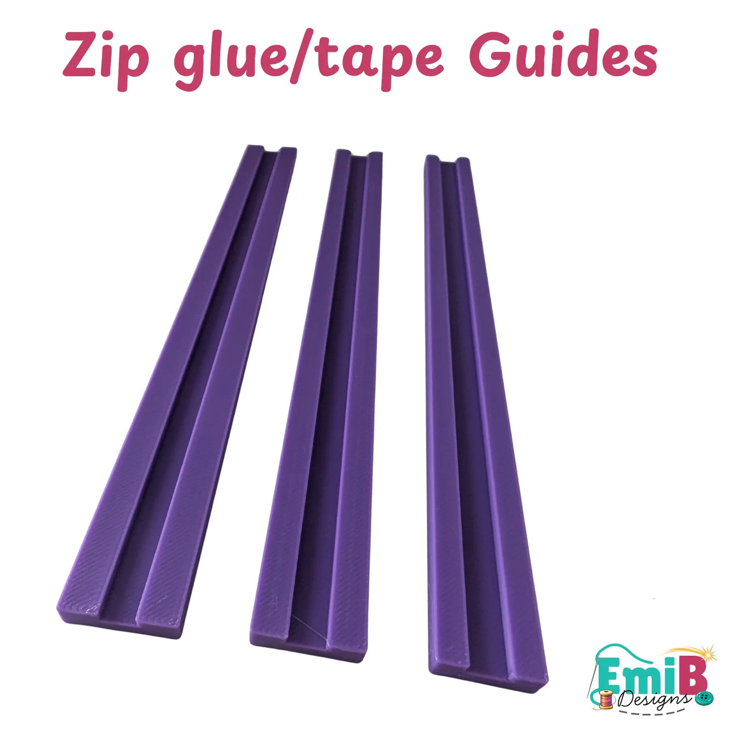 Set of 6 Zipper Glue/tape guide Emi B Designs