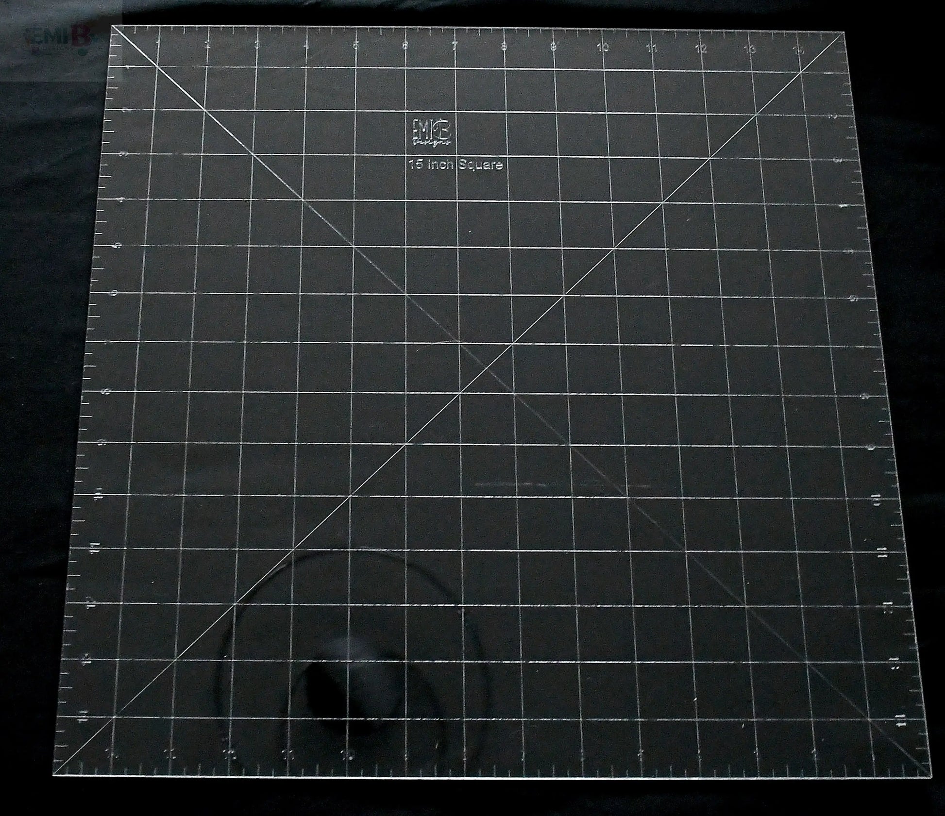 15 inch Square Acrylic Sewing Ruler Emi B Designs