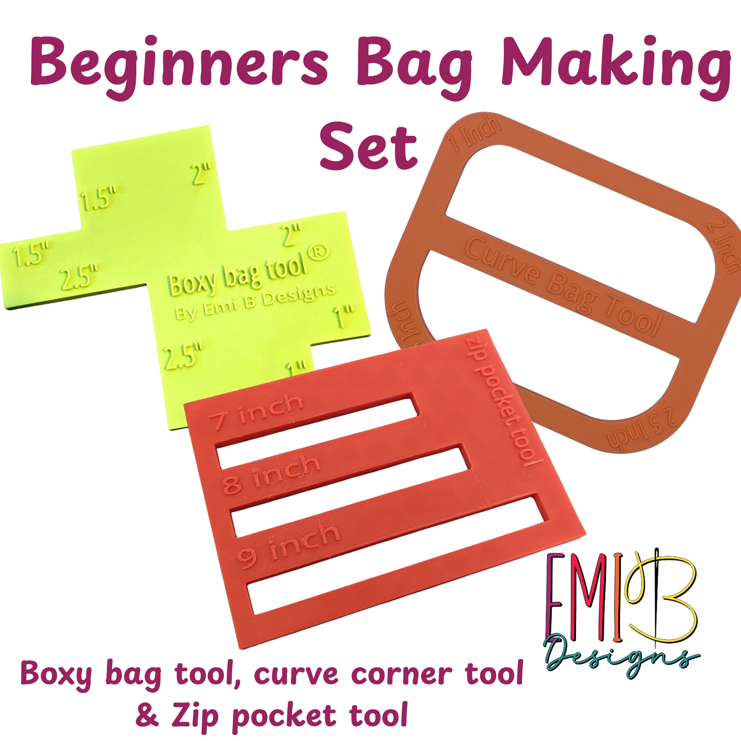 Beginners Bag Making Starter Set Bag Making Tools for Beginners Boxy Bag Tool Zip Pocket Tool Curve Bag Tool