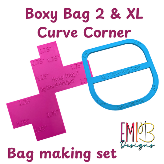 Beginners Bag Making Boxy Bag Tool 2 and XL Curve corner tool set Bag Making Rulers Sewing Rulers Sewing Set