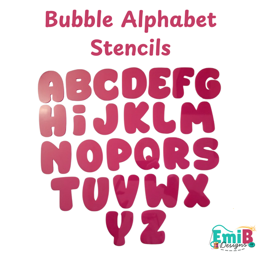 Bubble Style Alphabet Stencils A to Z Letter Templates Letter Stencils for Sewing and Crafts Applique Letters Personalise your Sewing EmibDesign