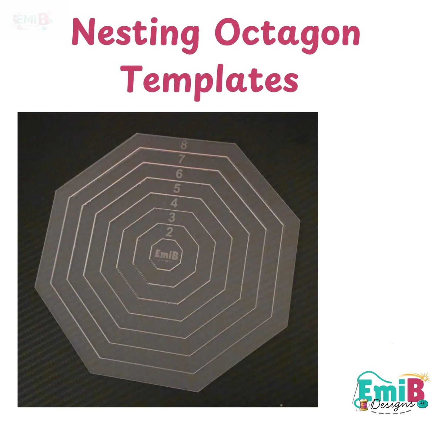 Nesting Octagon Acrylic Template. square nesting templates Emi B Designs