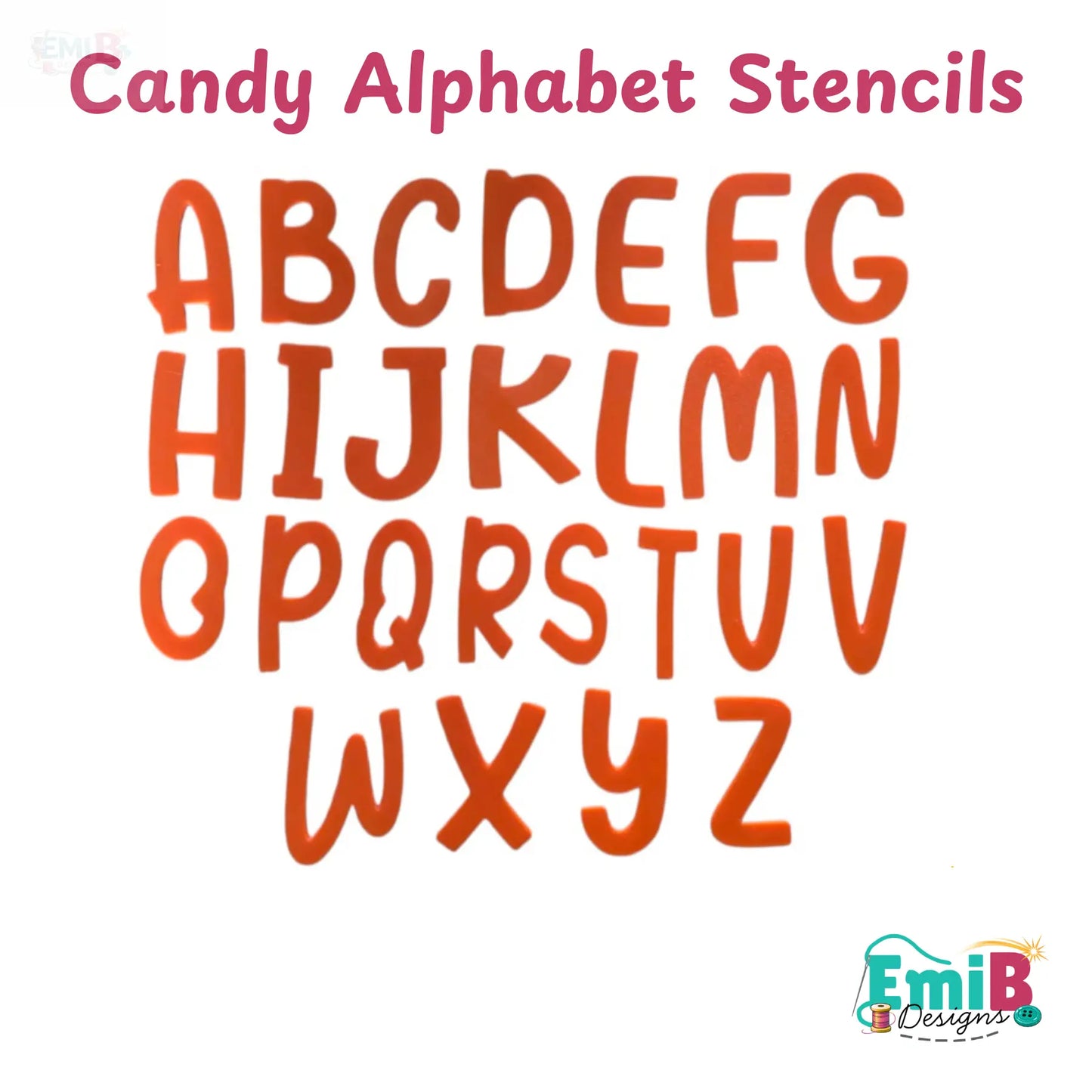 Candy Style A to Z Letter Templates Letter Stencils for Sewing and Crafts Applique Letters Personalise your Sewing EmibDesign