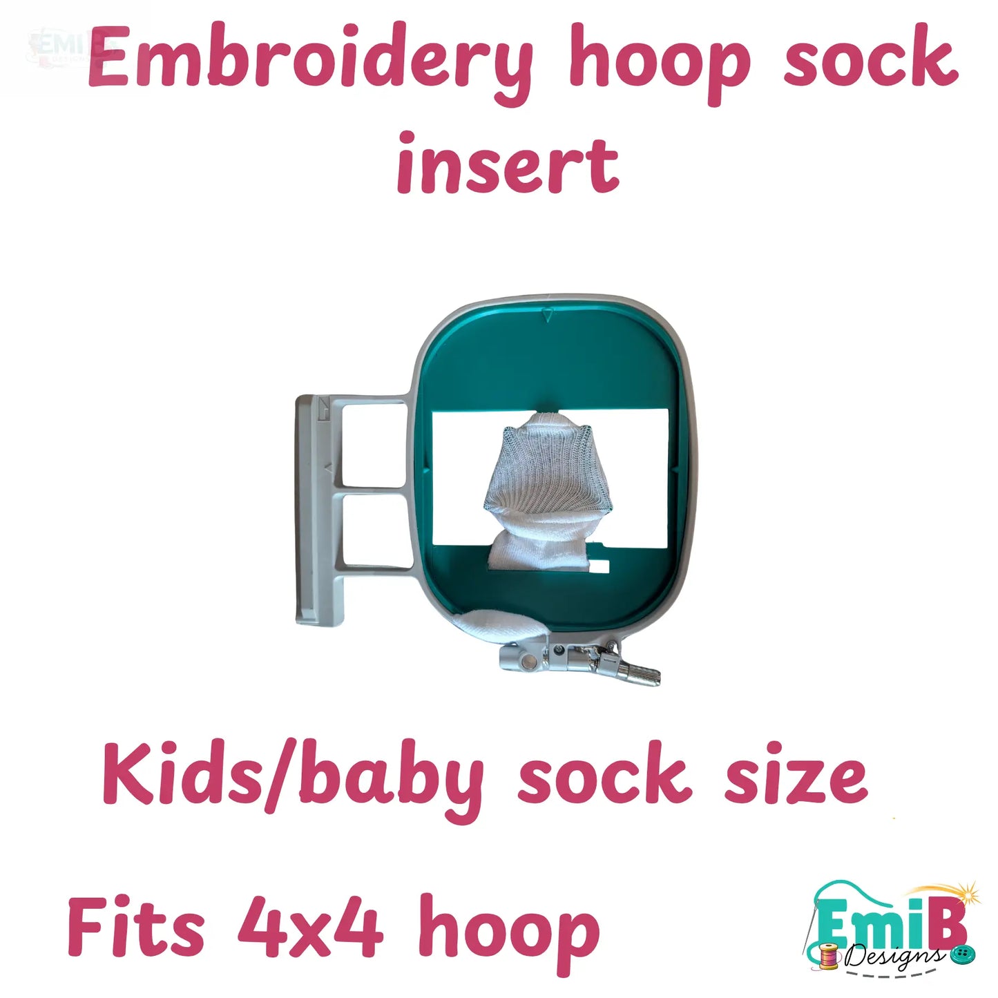 Kids Sock Embroidery Hoop Insert for Brother 4x4 Hoop | Sock & Sleeve Holder Attachment | Small Item Embroidery Tool Emi B Designs