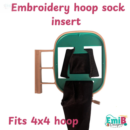 Sock Embroidery Hoop Insert for Brother 4x4 Hoop | Sock & Sleeve Holder Attachment | Small Item Embroidery Tool Emi B Designs