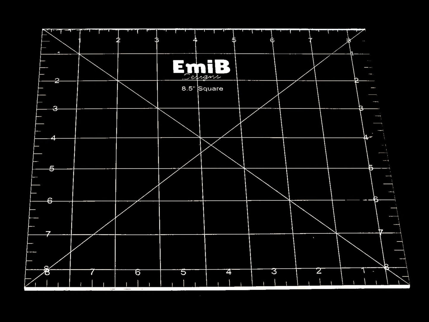 8.5 inch Square Acrylic Sewing Ruler Emi B Designs