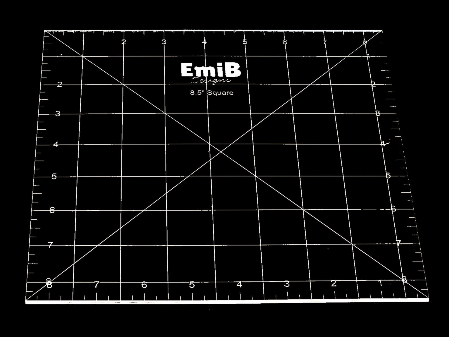 8.5 inch Square Acrylic Sewing Ruler Emi B Designs