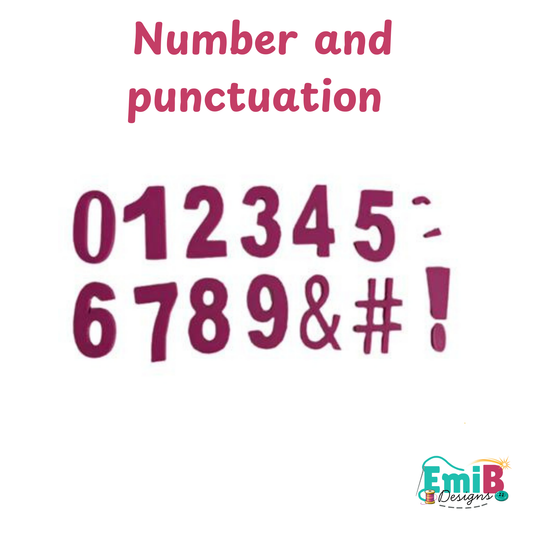 Numbers and punctuation Templates Stencils for Sewing and Crafts Applique numbers Personalise your Sewing EmibDesign