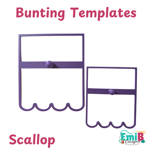 Scallop Bunting Templates Pack of 2 Plastic Bunting Templates Sew your own Bunting EmibDesign
