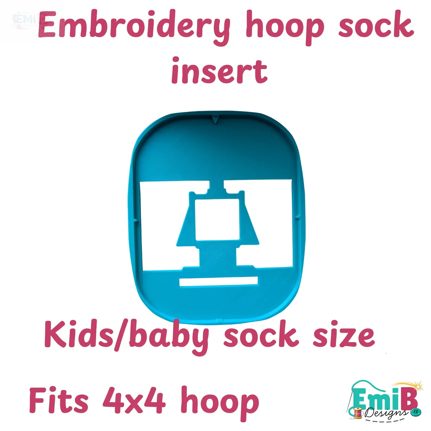 Kids Sock Embroidery Hoop Insert for Brother 4x4 Hoop | Sock & Sleeve Holder Attachment | Small Item Embroidery Tool Emi B Designs