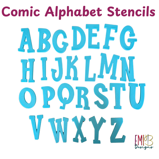 Comic Style A to Z Letter Templates Letter Stencils for Sewing and Crafts Applique Letters Personalise your Sewing
