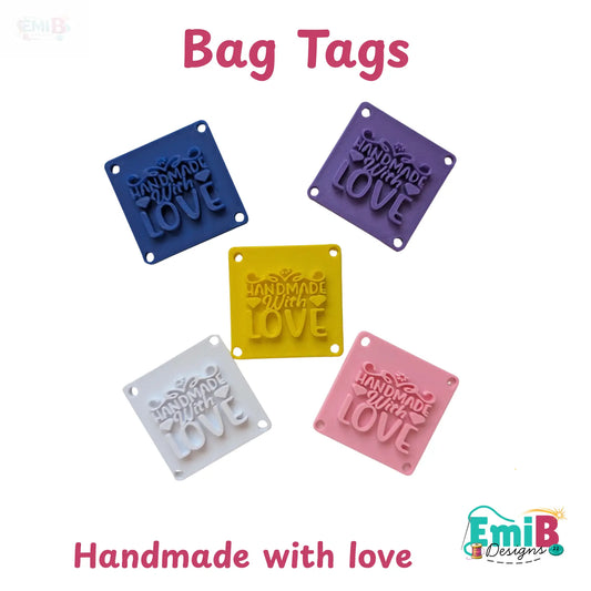 Pack of 5 Handmade with love Bag tags Tags for your sewing projects EmibDesign