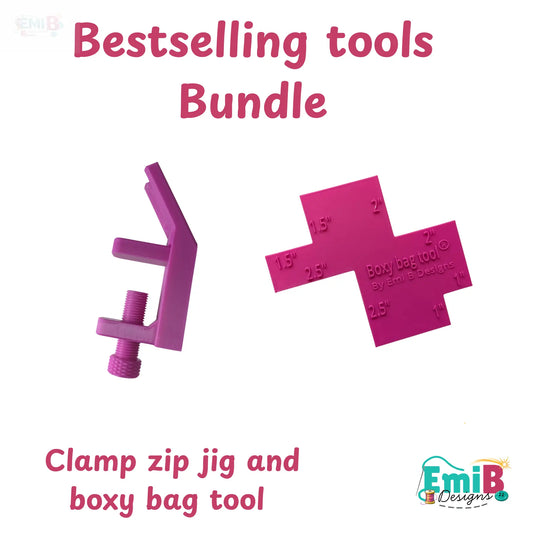 Bestselling tools Bundle. Clamp Zip Jig and Boxy Bag Tool EmibDesign