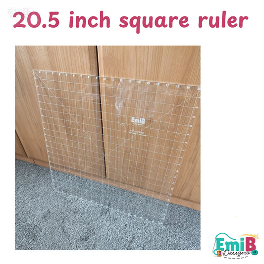 20.5 inch Square Acrylic Sewing Ruler Emi B Designs