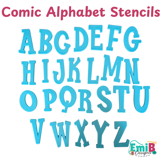 Comic Style A to Z Letter Templates Letter Stencils for Sewing and Crafts Applique Letters Personalise your Sewing EmibDesign