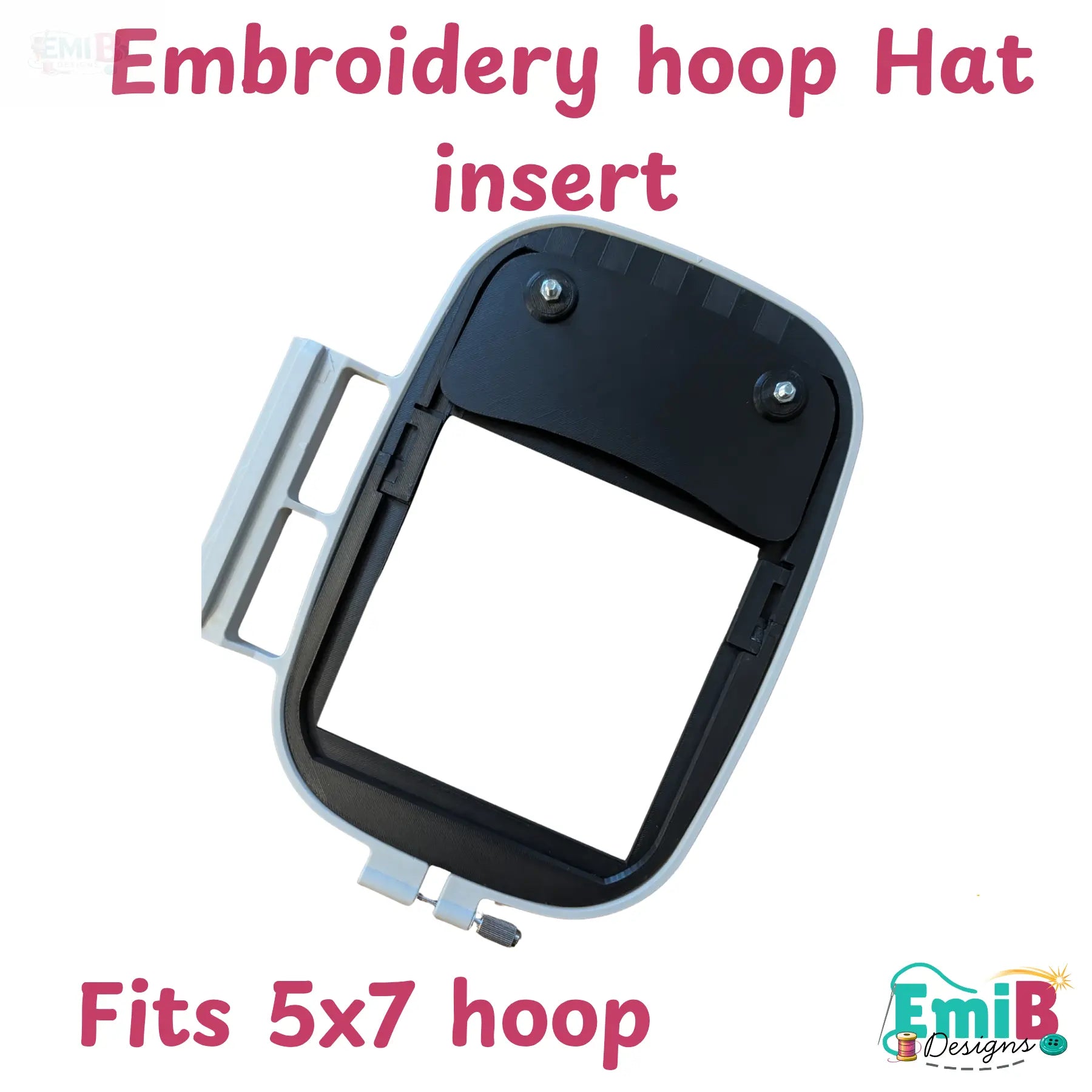 Baseball Hat Embroidery Hoop Insert for Brother 5x7 Hoop | Hat Holder Attachment | Emi B Designs