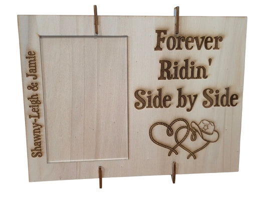 Personalised Wooden Photo Frame Custom Engraved Any Text Design Clear Acrylic Front