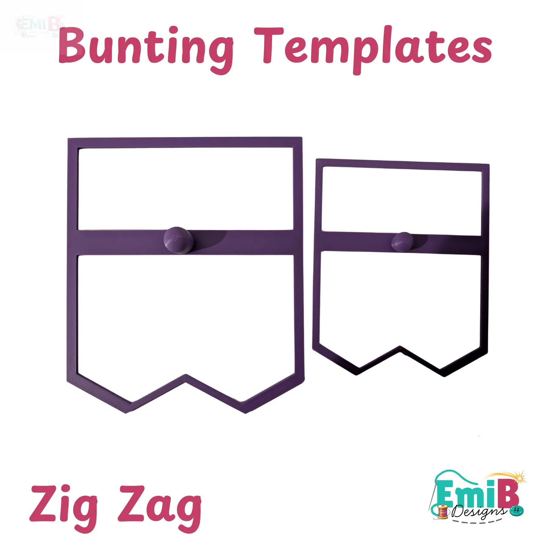 ZigZag Bunting Templates Pack of 2 Plastic Bunting Templates Sew your own Bunting EmibDesign